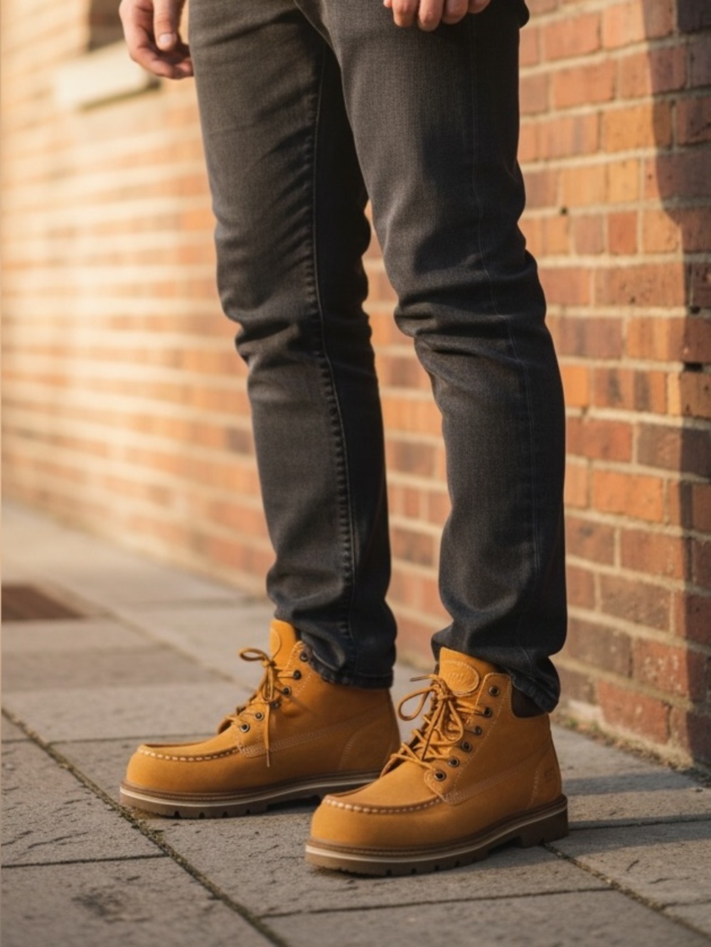 Lugz Wheat Suede Lace-Up Work Boots